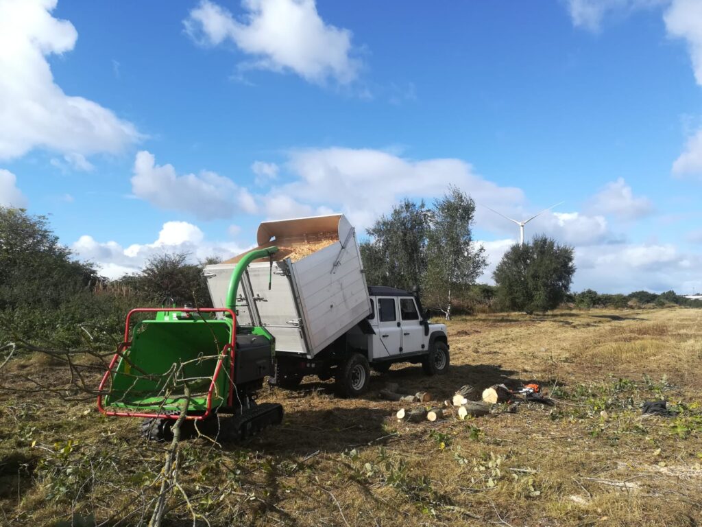 Large tree shredder and chipper